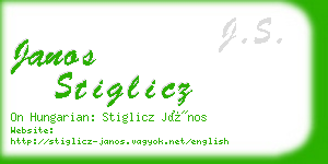janos stiglicz business card